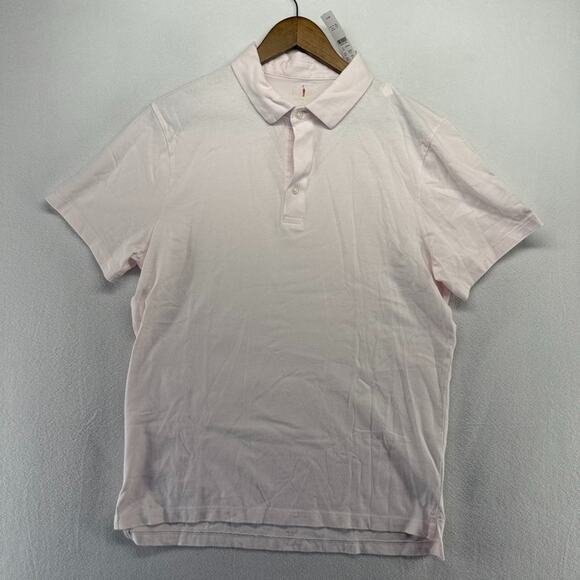 J Crew Polo Shirt men's medium Light pink Solid Sueded Jersey Oarsman Solid NEW - Picture 2 of 10